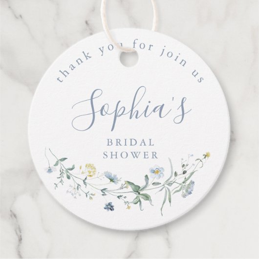 Stofbloem Wilde Bloem Rustieke Boho Bruiloft Feest Bedankjes Labels (Voorkant)