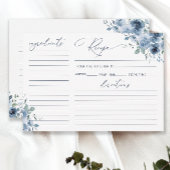 Stofbloemige bruine bruidsshower receptkaart