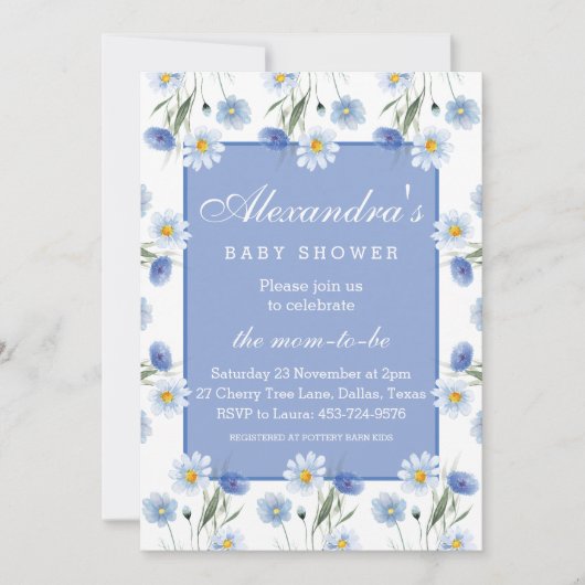 Stofbloemige Wilde Bloemen Boho Baby Shower Kaart (Voorkant)