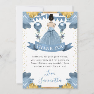 Stofblouse Jurk Bruinharige Prinses Sweet 16 Bedankkaart