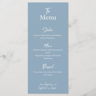 Stofbruiloft diner feest menu kaart