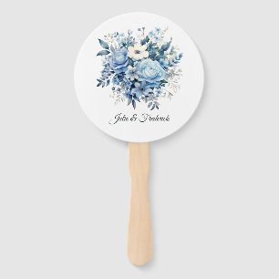 Stofbruiloft met bloemen handwaaier