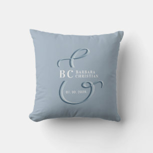 Stofbruiloft met monogram kussen