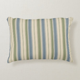 Stofbruin Blauw & Saliegroen Linnen Multi-Breedte Accent Kussen