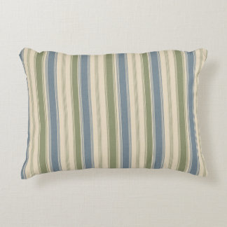 Stofbruin Blauw & Saliegroen Linnen Multi-Breedte Accent Kussen