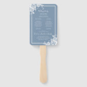 Stofbruin Bloemig Huwelijksprogramma Handwaaier (Achterkant)