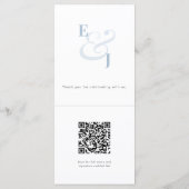 Stofbruine Blauwe Ampersand Bruiloft | QR Code | E Menu (Achterkant)