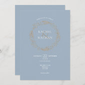 Stofbruine Blauwe Bloemenkroon Laurea Halo Bruidsb Kaart (Voorkant / Achterkant)