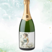 Stofbruine Blauwe Eucalyptus Groen Huwelijk Sparkling Wijnetiket