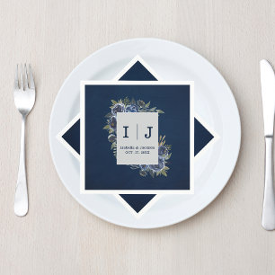 Stofbruine Blauwe Navy Champagne Ivoor Huwelijk  Servet