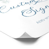 Stofbruine bloemige aangepaste bruidsdouche poster (Hoek)