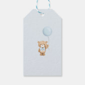 Stofbruine Boho Bloem Pampas Teddybeer Baby Cadeaulabel (Achterkant)