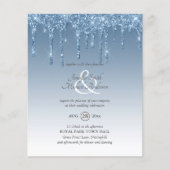 Stofbruine druppelende glitter bruiloft uitnodigin (Voorkant)