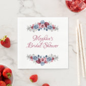 Stofbruine en bordeauxrode trouwfeestservetten servet (Insitu)