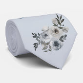 Stofbruine en grijze bloemige Father of the Bride Stropdas (Opgerold)