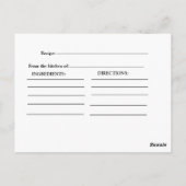 Stofbruine Eucalyptus   Bruidsdiner Recept Briefkaart (Achterkant)