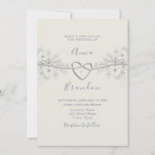 Stofbruine kalligrafie trouwuitnodiging kaart (Voorkant)