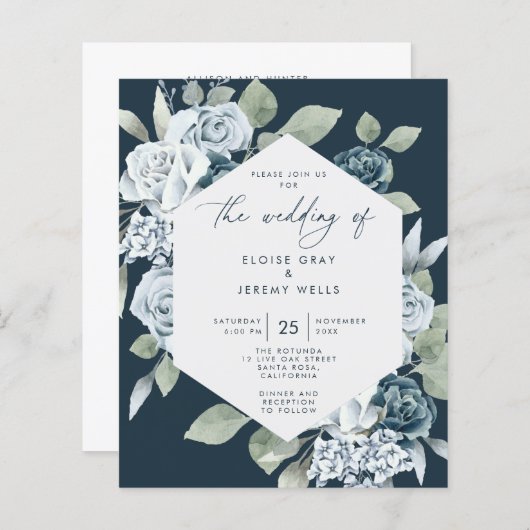 Stofbruine Trouw Uitnodiging (Voorkant / Achterkant)