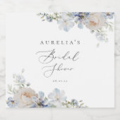 Stofbruine Tuin Bloem Bruidsfeest Sparkling Wijnetiket (Enkel label)