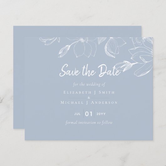 Stofbruine witte magnolia's bruiloft (Voorkant / Achterkant)