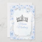 Stoffelijk Blauw Bloemen Prinses Mis Quince 15 Ano Kaart (Achterkant)