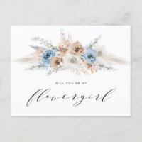 Stoffelijk blauw pampasgras zal je mijn bloemmeisj