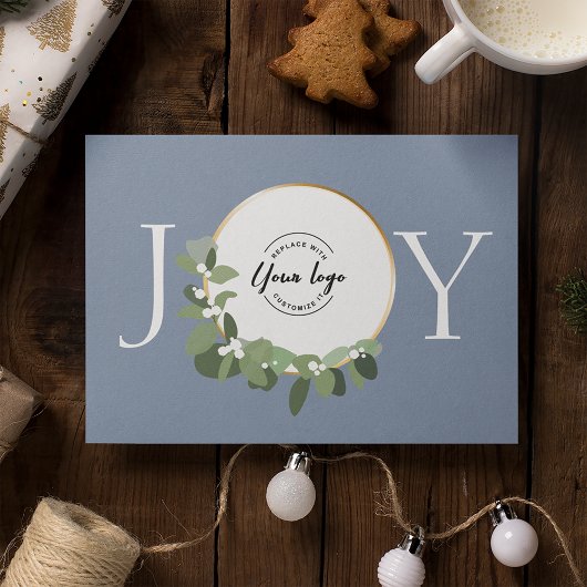 Stoffelijk blauw Vreugde Modern Groen Eucalyptus k Feestdagenkaart