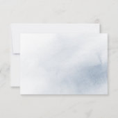 Stoffelijk blauwe kalligrafie rustieke bloemenbrui RSVP kaartje (Achterkant)