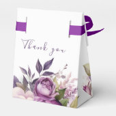 Stoffelijk Paarse Lavendel Floral Boho monogram br Bedankdoosjes (Achterkant)