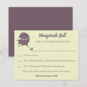 Stoffelijk Paarse Masquerade Ball Fundraiser Gala  Kaart (Voorkant / Achterkant)