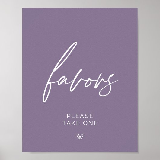 Stoffelijk Paarse minimalistische gunst teken Poster (Voorkant)