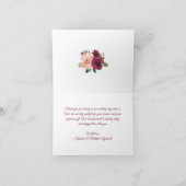 Stoffelijk Roos Bourgondië Floral String Lights Br Bedankkaart (Binnen)