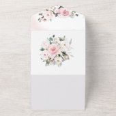 Stoffelijk Roos en Grijs Bruiloft All In One Uitnodiging (Buitenkant)