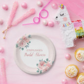 Stoffelijk Roos Eucalyptus Bloemen Elegant Vrijgez Papieren Bordje (Feest)