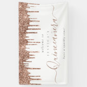 Stoffelijk Roos Glitter Drips Welkom bij Quinceañe Spandoek (Verticaal)