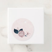 Stoffelijk roos Hydrangea & Navy bladeren roze Bedankjes Labels (In situ)