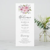 Stoffelijk Roos Mauve Bloemen Rustieke Waterverf B Programma (Staand voorkant)