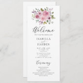 Stoffelijk Roos Mauve Bloemen Rustieke Waterverf B Programma (Voorkant / Achterkant)