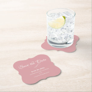 Stoffelijk Roos Roze Eenvoudige Elegante Romantisc Kartonnen Onderzetters