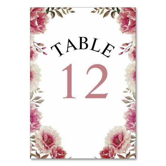 Stoffelijk roos waterverf bloemen en bladeren brui kaart (Voorkant)