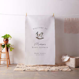 Stoffelijke Baby Shower Bord met Antieke Schommelp Stof