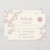 Stoffelijke PiNk Kersenbloesem RSVP Chinese bruilo (Voorkant / Achterkant)