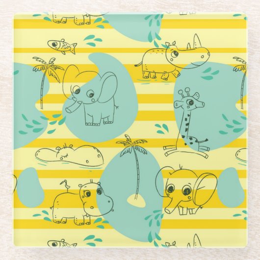 Stoffen die met water spelen 2 glazen onderzetter (Voorkant)