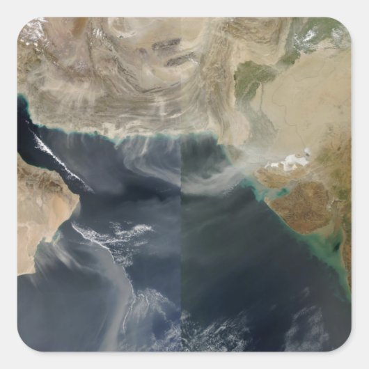 Stoffen stormen vierkante sticker (Voorkant)