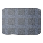 Stofferig donkerblauw op blauw tweed ontwerp badmat (Voorkant)