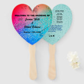 Stoffig Abstract Zwart Script Trouwfeest Handwaaier (Voorkant en achterkant)