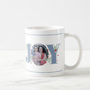 Stoffig blau Geluk met bessen Kerst foto Koffiemok