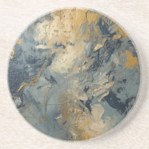 Stoffig blau marine mosterd goud abstract getextur