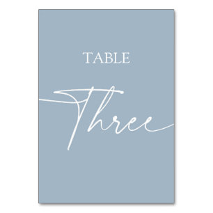 Stoffig blau minimalistisch elegante tafel drie kaart