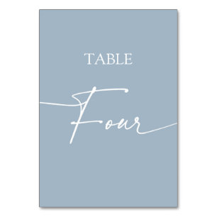 Stoffig blau minimalistisch elegante tafel vier kaart